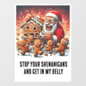 Grappige Kerstmis: Gingerbread Mannen & Hanger Ker Raamsticker (Vel)