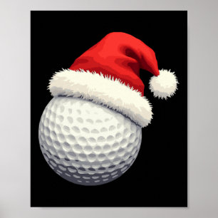 Grappige Kerstmis Golf Kabouter Bal Met Hoed Op Xm Poster