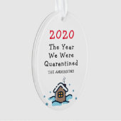 Grappige Kerstmis Het Jaar Dat We in Quarantaine W Ornament (voorkant)