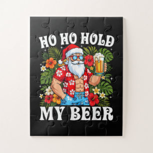 Grappige Kerstmis Ho Ho Hou Mijn Bier Vaste Legpuzzel