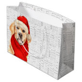 Grappige Kerstmis Hond Gouden Retriever Lover Groot Cadeauzakje (Achterkant Gekanteld)