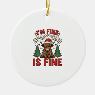 Grappige Kerstmis Hoogland Koe Ik Ben Prima Alles Keramisch Ornament