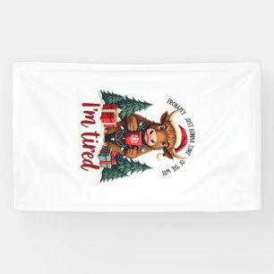 Grappige Kerstmis Hoogland Koe Oude Vakantie Citat Spandoek