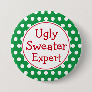 Grappige Kerstmis Horrortrui Expert Knoop Pin Ronde Button 7,6 Cm