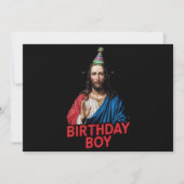 Grappige Kerstmis Jezus Verjaardag Jongen Feestdagenkaart (Voorkant)