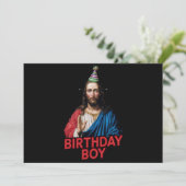 Grappige Kerstmis Jezus Verjaardag Jongen Feestdagenkaart (Staand voorkant)