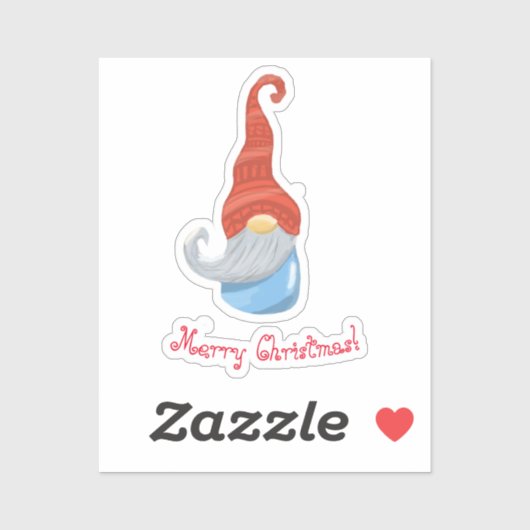 Grappige Kerstmis Kabouter Sticker – Schattige Ker (Vel)