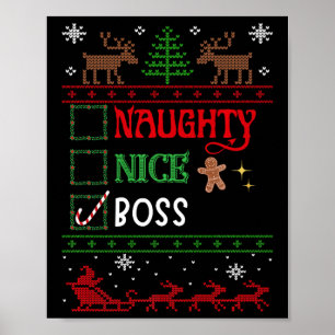 Grappige kerstmis leuke stoute lijst kerst baas poster