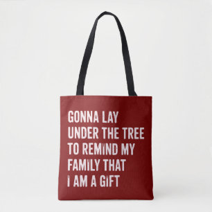 Grappige Kerstmis Lig Onder De Boom Kerstcadeaus Draagtas
