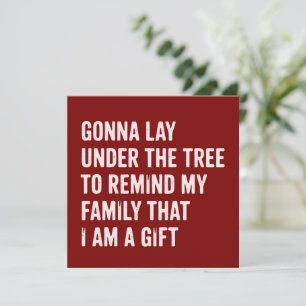 Grappige Kerstmis Lig Onder De Boom Kerstcadeaus Feestdagenkaart