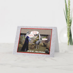 Grappige Kerstmis Maagdelijk Mary en Joseph in Feestdagen Kaart