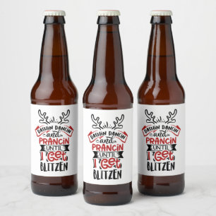 grappige kerstmis met geblitzete woordkunst bier etiket