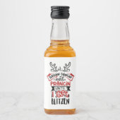 grappige kerstmis met geblitzete woordkunst likeurfles etiket (Voorkant)