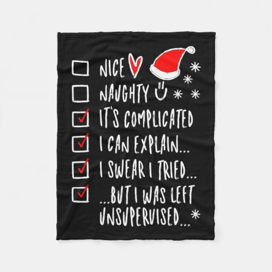 Grappige kerstmis mooie stoute lijst kan ik uitleg fleece deken (Voorkant)