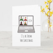 Grappige Kerstmis Quarantaine Sociale Afstand Kaart (Gele Bloem)