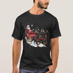 Grappige Kerstmis Rottweiler Honden Liefhebber Xma T-shirt