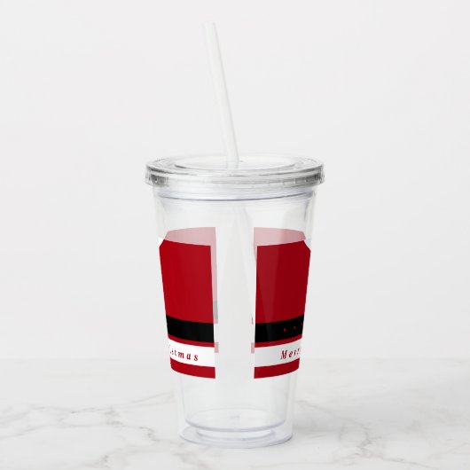 Grappige Kerstmis Santa Acryl Tumbler Acryl Drinkbeker (Links)