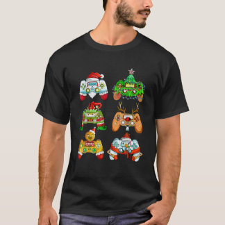 Grappige Kerstmis Santa Elf Gaming Controllers Gam T-shirt