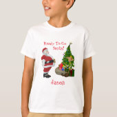 Grappige Kerstmis Santa Elf Kindernaam T-shirt (Voorkant)