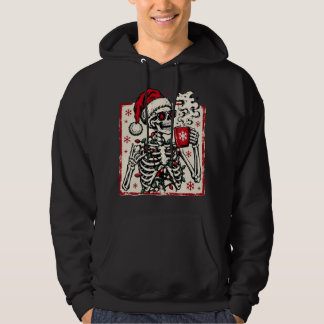 Grappige Kerstmis Skelet Koffieliefhebber trui Hoodie
