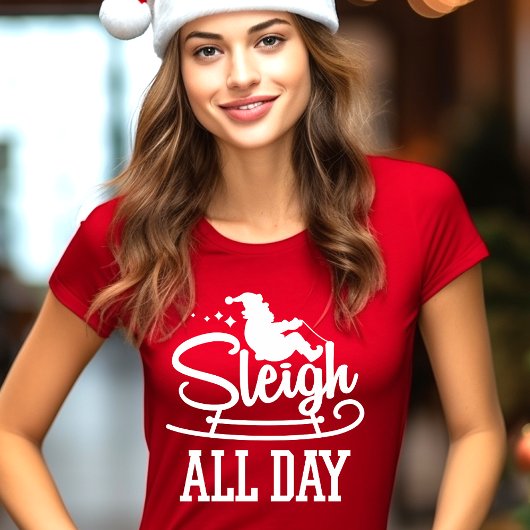 Grappige Kerstmis Sleigh All Day T-shirt