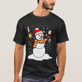 Grappige Kerstmis Sneeuwman Wijncadeau voor wijnli T-shirt