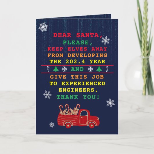 Grappige Kerstmis Software Engineer Feestdagen Kaart (Voorkant)