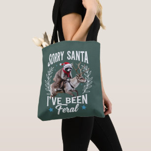 Grappige Kerstmis Sorry Santa Ik Ben een Wilde Was Draagtas