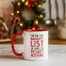 Grappige Kerstmis Stoute Lijst en Spijt van Niets