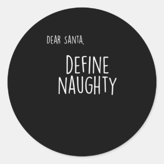 Grappige Kerstmis Stoute Nette Kerstman Checklist Ronde Sticker