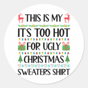 Grappige Kerstmis Te Heet Lelijke Kerst Truien Vro Ronde Sticker