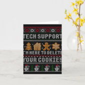 Grappige Kerstmis Tech Ondersteuning Computer T-sh Kaart (Gele Bloem)