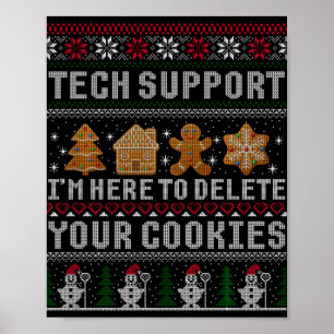 Grappige Kerstmis Tech Support Computer T-shirt Poster