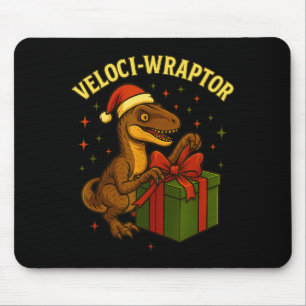 Grappige Kerstmis Velociraptor grap Veloci-wraptor Muismat