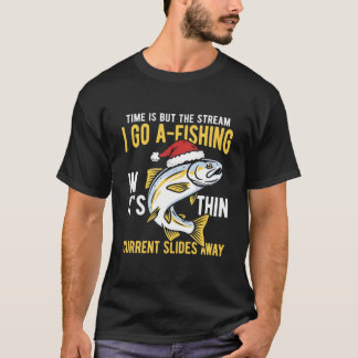 Grappige Kerstmis Vissende Kerstman Vis T-shirt