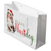 Grappige Kerstmis Vlooien Navidog Australische Her Groot Cadeauzakje (Voorkant Gekanteld)