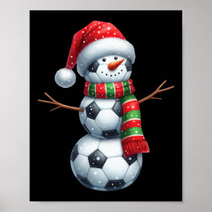 Grappige Kerstmis Voetbal Bills Sneeuwman Poster