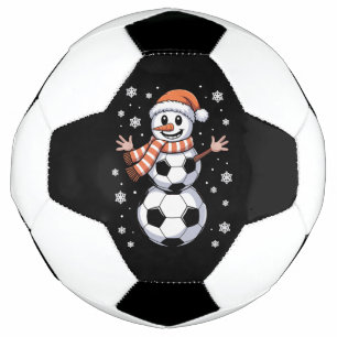 Grappige Kerstmis Voetballen Boom Als Sneeuwman