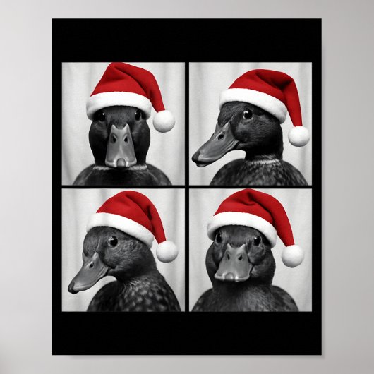 Grappige Kerstmis Wilde Eend Kerstman Fotohokje  Poster (Voorkant)