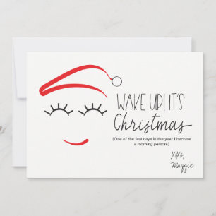Grappige Kerstmis, "Word Wakker Het Is Kerstmis" W Feestdagenkaart