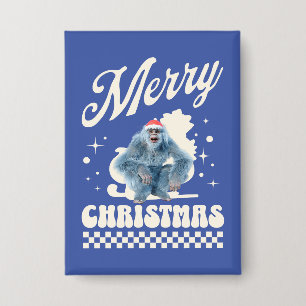 Grappige Kerstmis Yeti Vakantie Humor Button