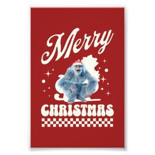 Grappige Kerstmis Yeti Vakantie Humor Foto Afdruk