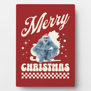 Grappige Kerstmis Yeti Vakantie Humor Fotoplaat