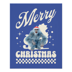Grappige Kerstmis Yeti Vakantie Humor Perfect Poster
