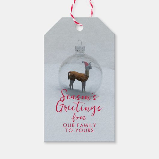 Grappige Kerstmislama Seizoen Groeten Cadeau Label Cadeaulabel (Voorkant)