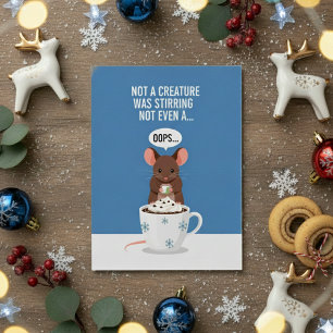 Grappige Kerstmuis Niet één Schepsel Bewoog Feestdagenkaart