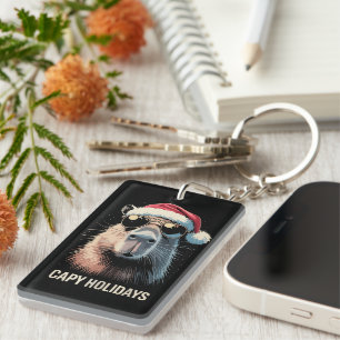 Grappige Kerstmuts Capy Vakantiedagen Kerstmis Cap Sleutelhanger