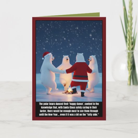 Grappige Kerstpoolberen Kaart (Voorkant)