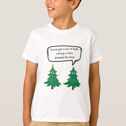 Grappige kerstpraatjes met kerstbomen t-shirt (Voorkant)