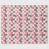 Grappige kerstsfeer Santa Hat en Candy Cane Cadeaupapier (Vlak)